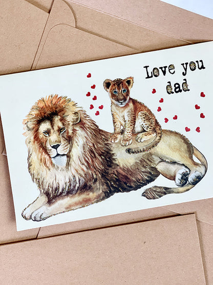 Glitterkort Love you dad