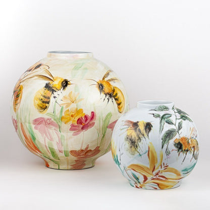 Porcelain vase bees white 23x25 cm