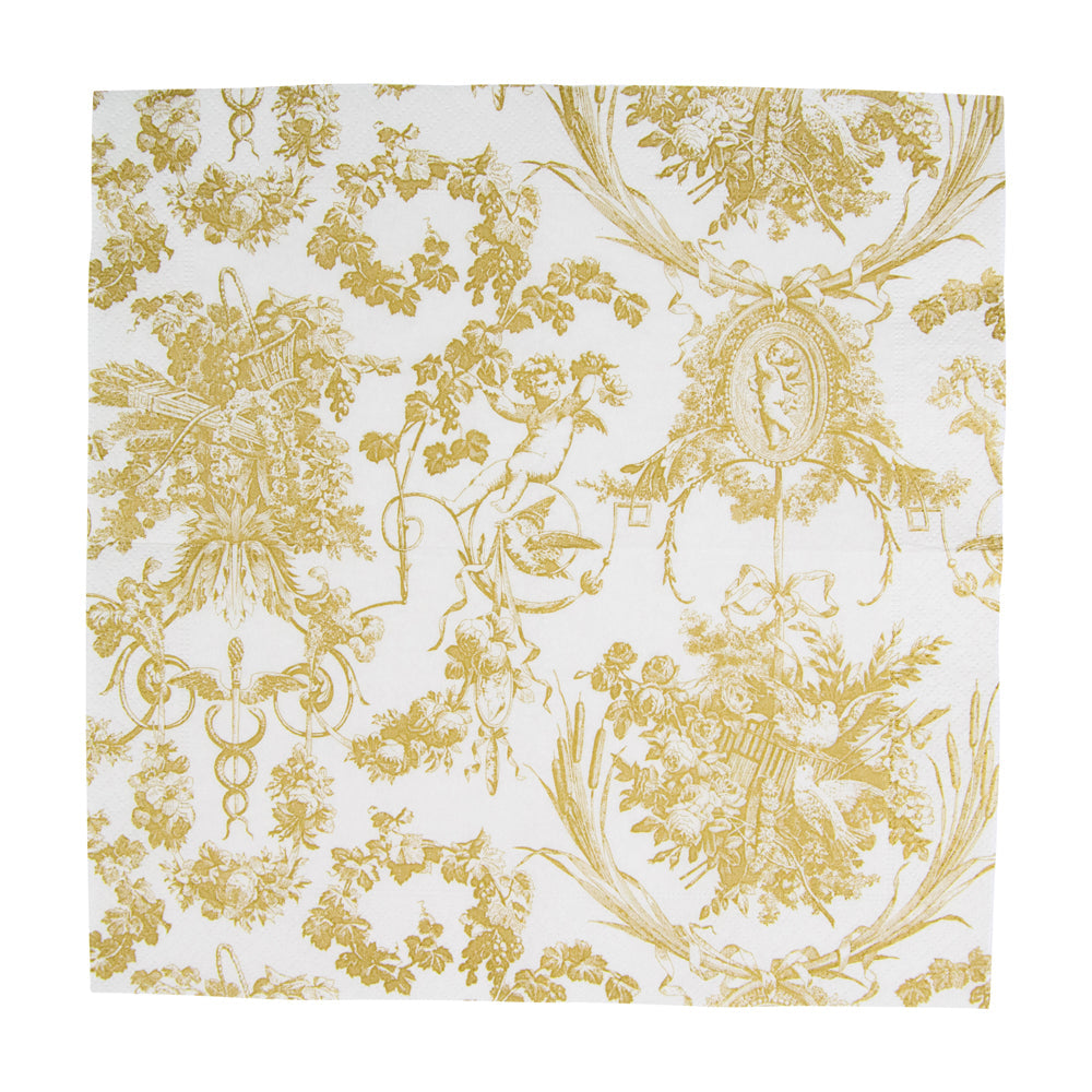 Serviett lunch romantic toile gold