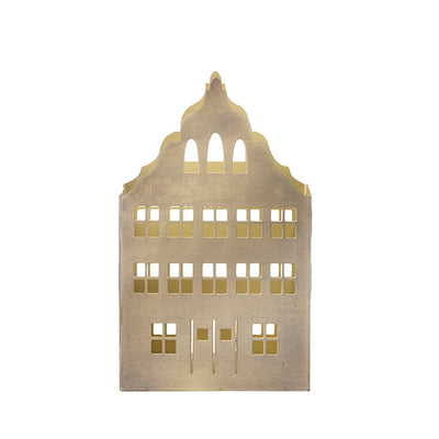 Candlestick Townhouse Golden 16 cm