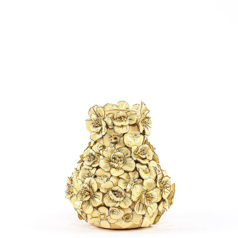 Vase Deco with flowers yellow small