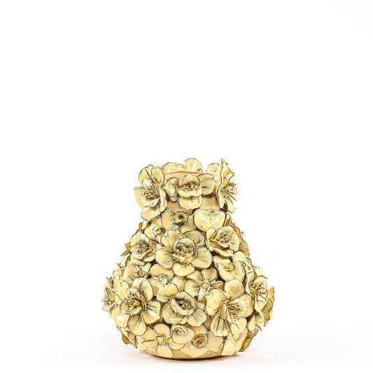 Vase Deco with flowers yellow small