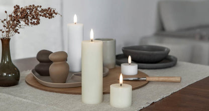 LED pillar candle Nordic White 5x4.5 cm