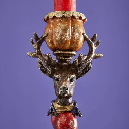 Squirrel candlestick on wreath 32 cm