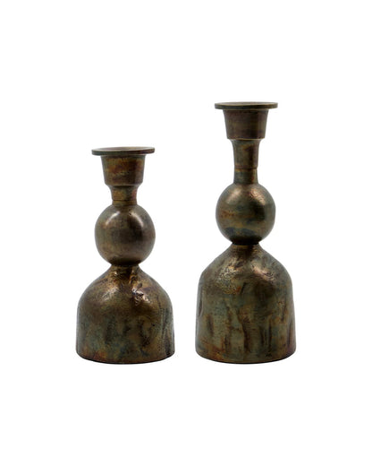 Candlestick Antique brass 19 cm