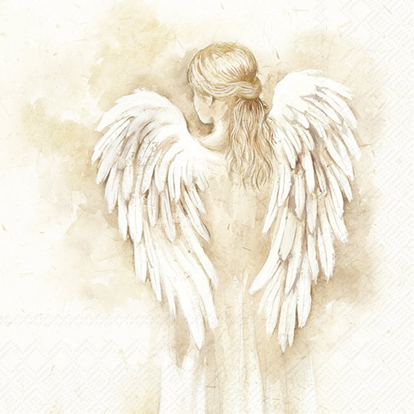 Serviett Lunch Romantic Angel cream