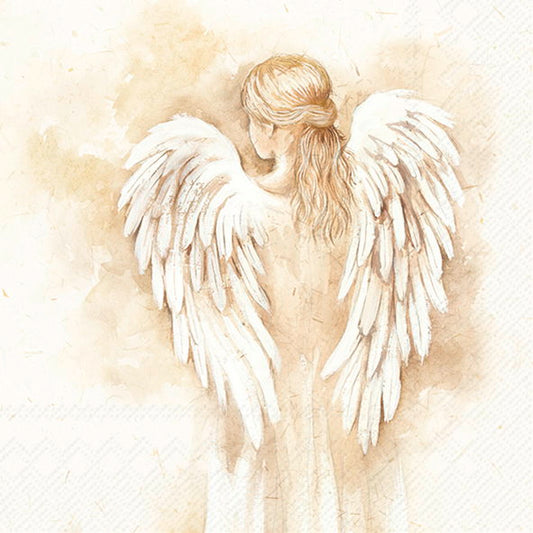 Serviett Lunch Romantic Angel cream