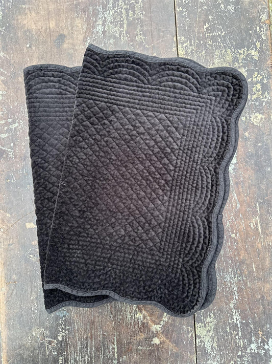 Spisebrikke velour Black 35x50 cm