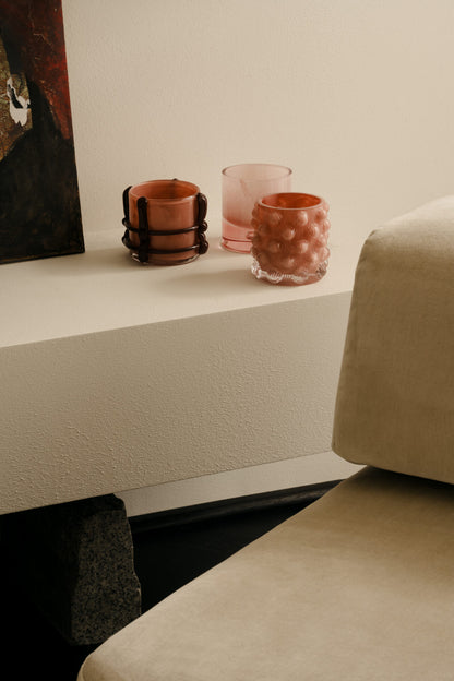 Telysholder Caramel rosa 10 cm