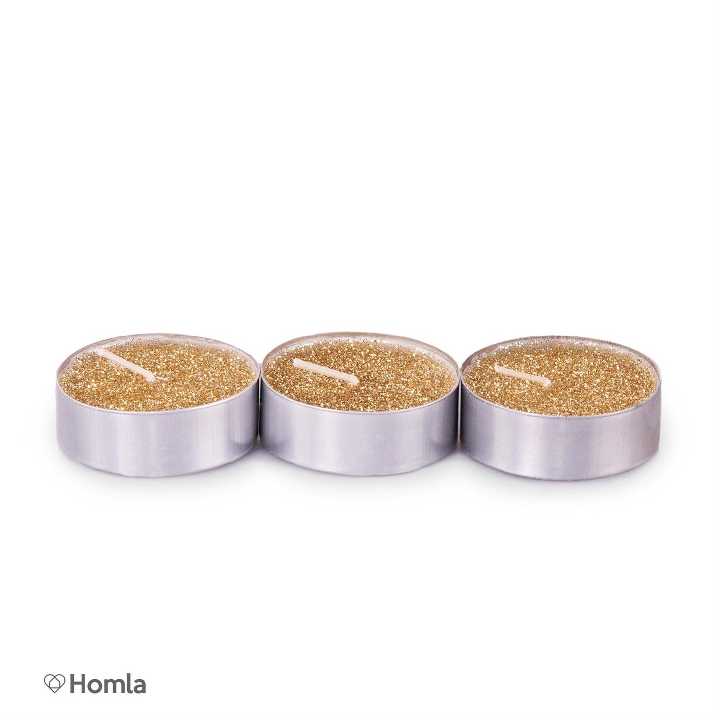 Telys stort gull m/glitter 3pk