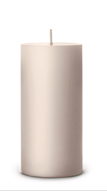 22 Linen Grey Pillar Candles 7x15 cm