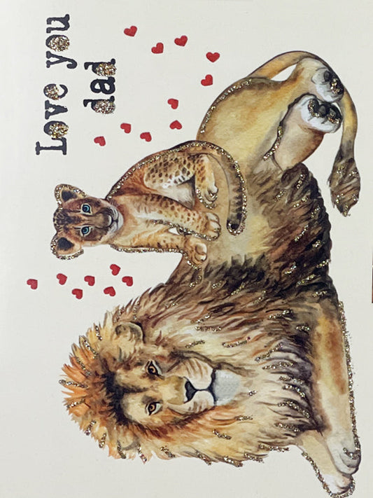 Glitterkort Love you dad