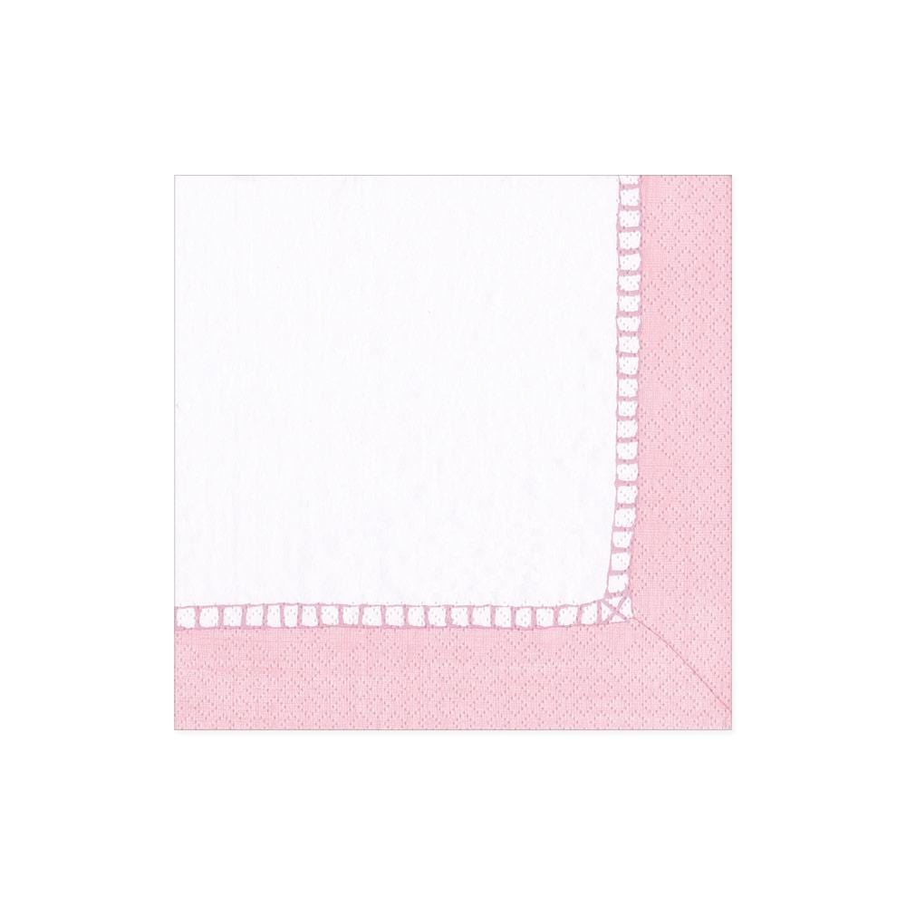Serviett kaffe linen border petal pink