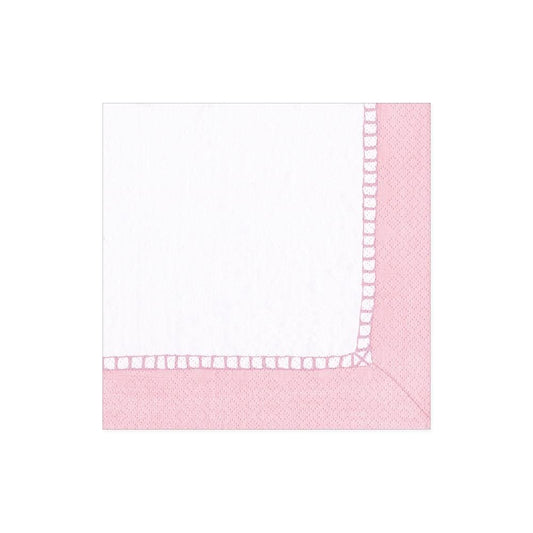 Serviett kaffe linen border petal pink