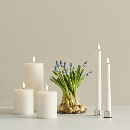 LED pillar candle Nordic White 5.8x15 cm