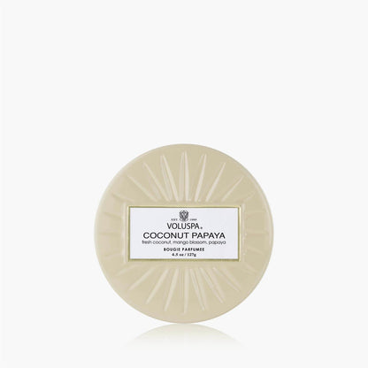 Coconut Papaya Mini Tin Candle 25 Timer