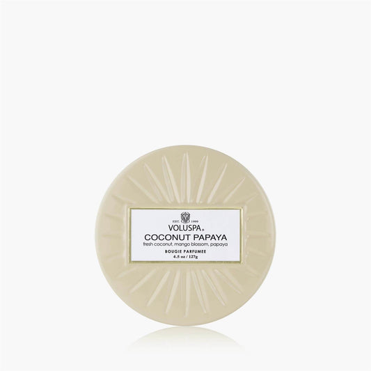 Coconut Papaya Mini Tin Candle 25 Timer