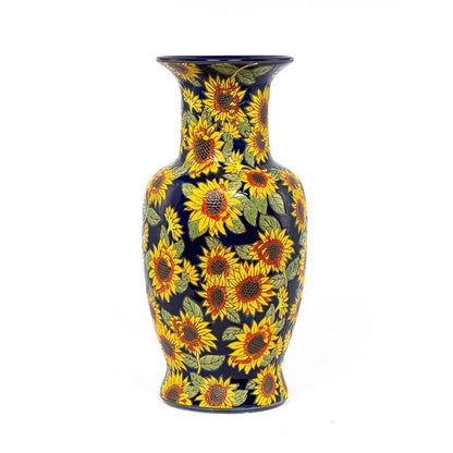 Vintage sunflower vase blue 40 cm