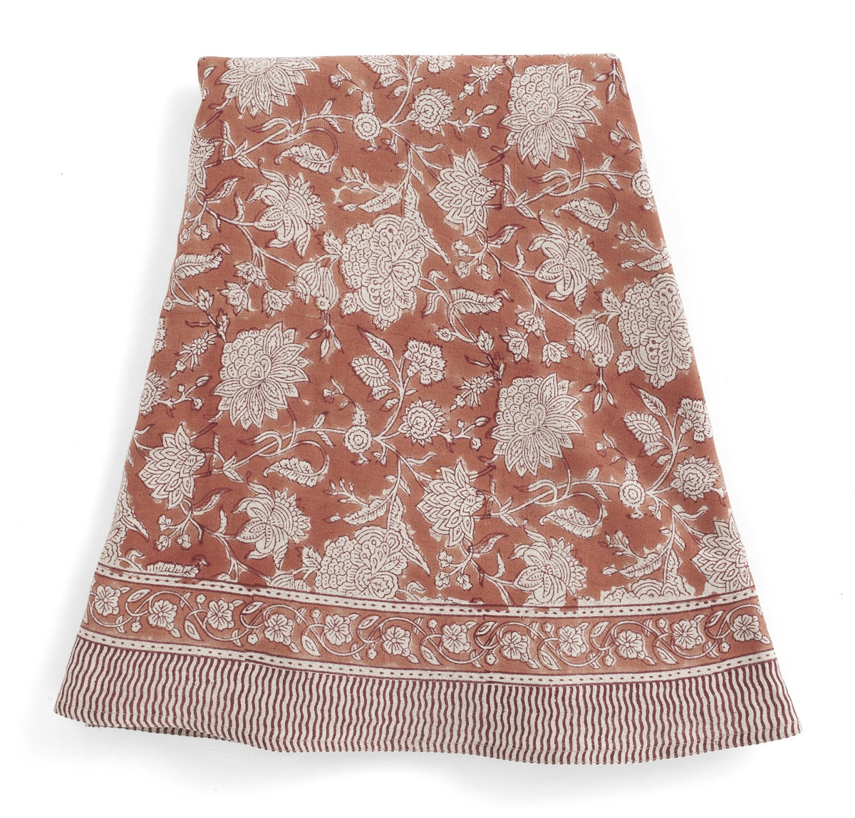 Indian Rose Tablecloth Terracotta Round 220 cm