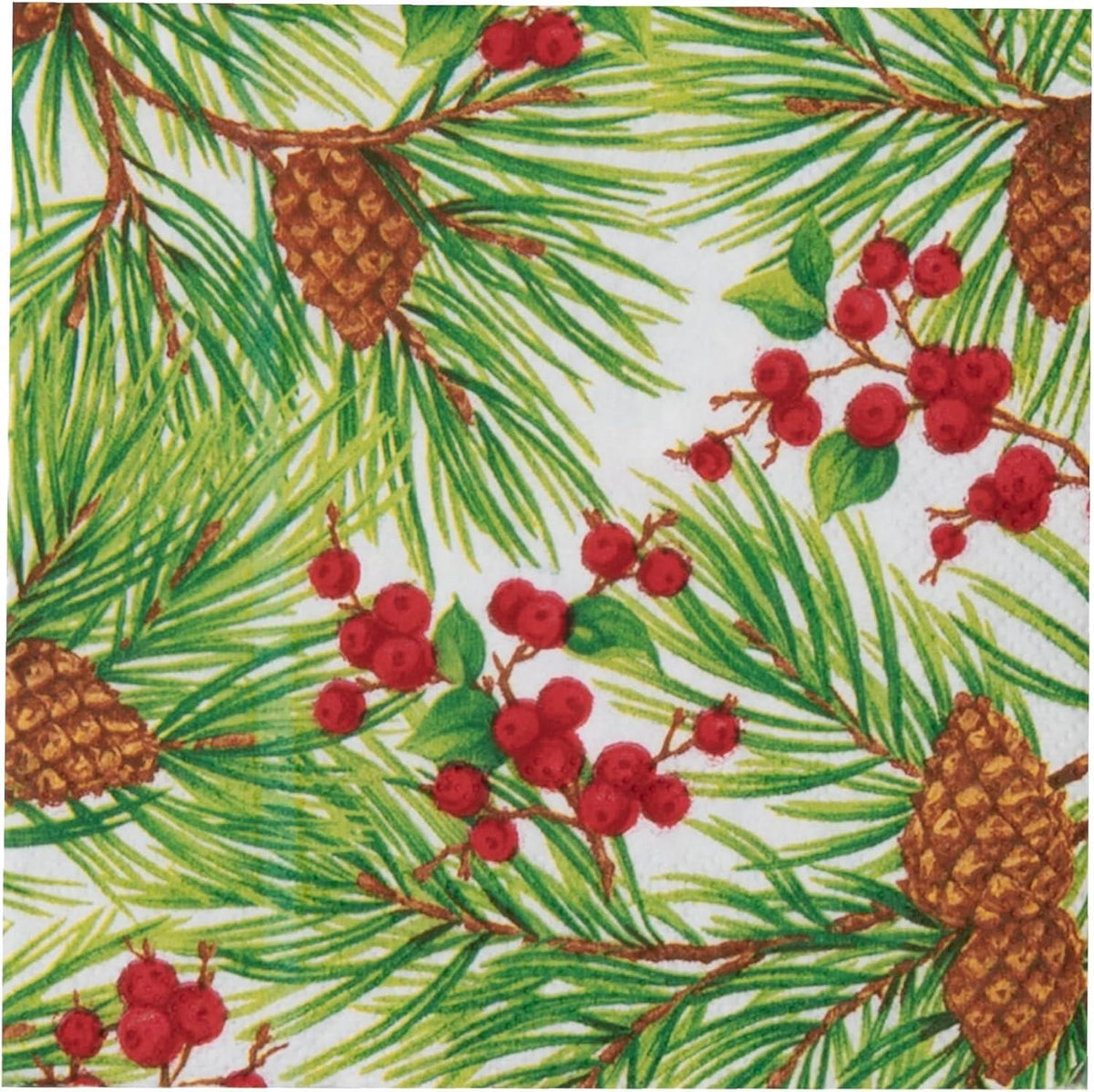 Napkin coffee Evergreen and Berries white