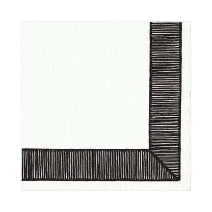 Serviett lunch ribbon border black