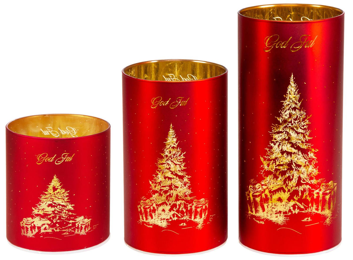 LED lantern Merry Christmas red 9x10 cm
