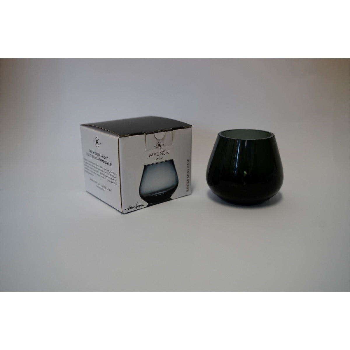 Rocks tea light holder charcoal 8.5 cm