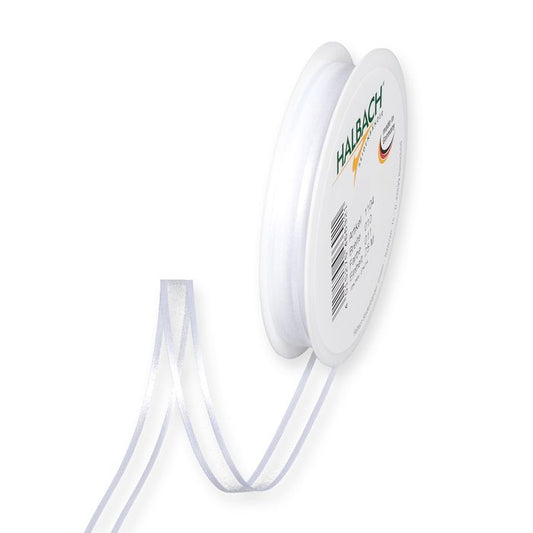 Dekorbånd organza Hvit 10 mm