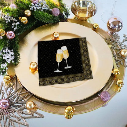 Napkin Lunch Golden Drinks black gold