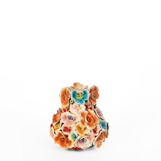 Vase Deco with flowers colored mini