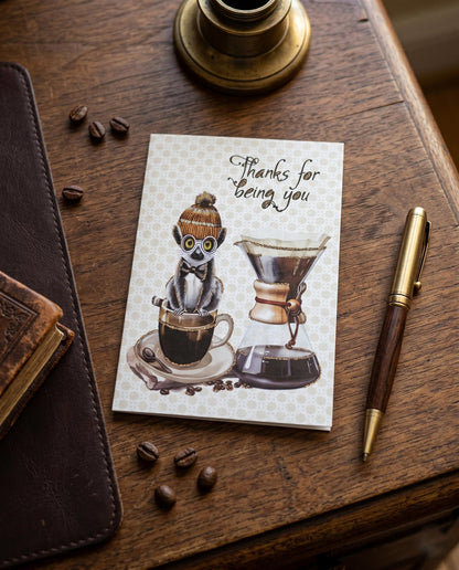 Glitter card Thanks for being you Coffee