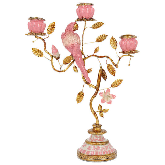 Lysestake papegøye rosa 32 cm