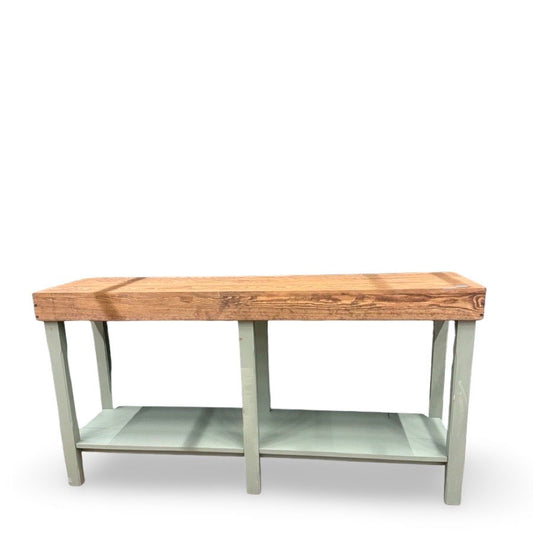 Side table Decor Table Small Antique green and walnut 45x170 cm