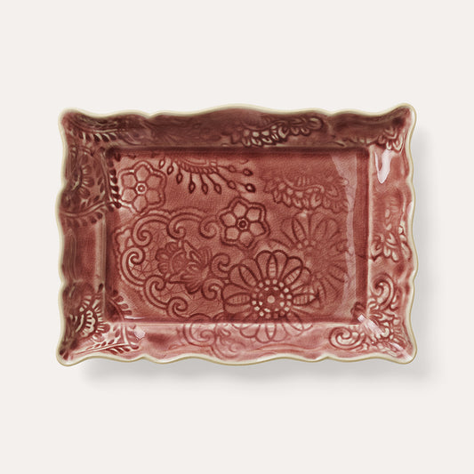 Asjett 19x13 cm Old Rose