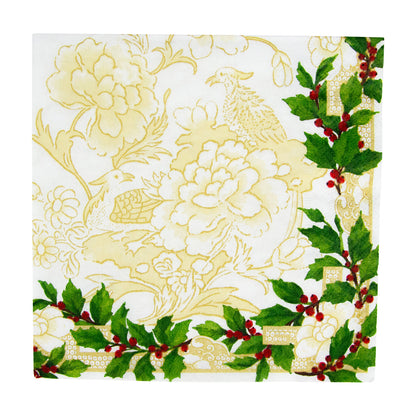 Napkin lunch Holly Ceramic Ivory/Gold
