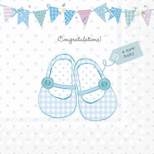 Serviett lunch Baby Shoes blue