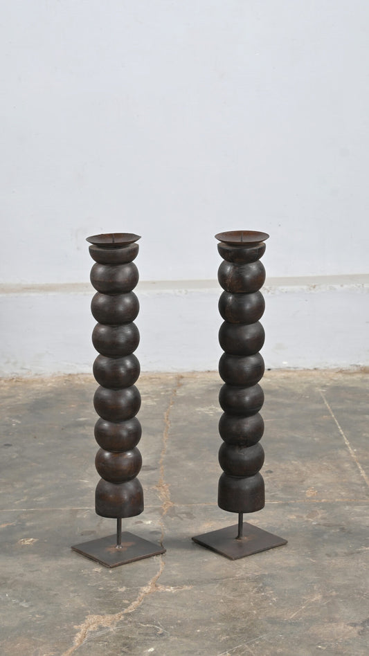 Lysestake tre vintage 58 cm