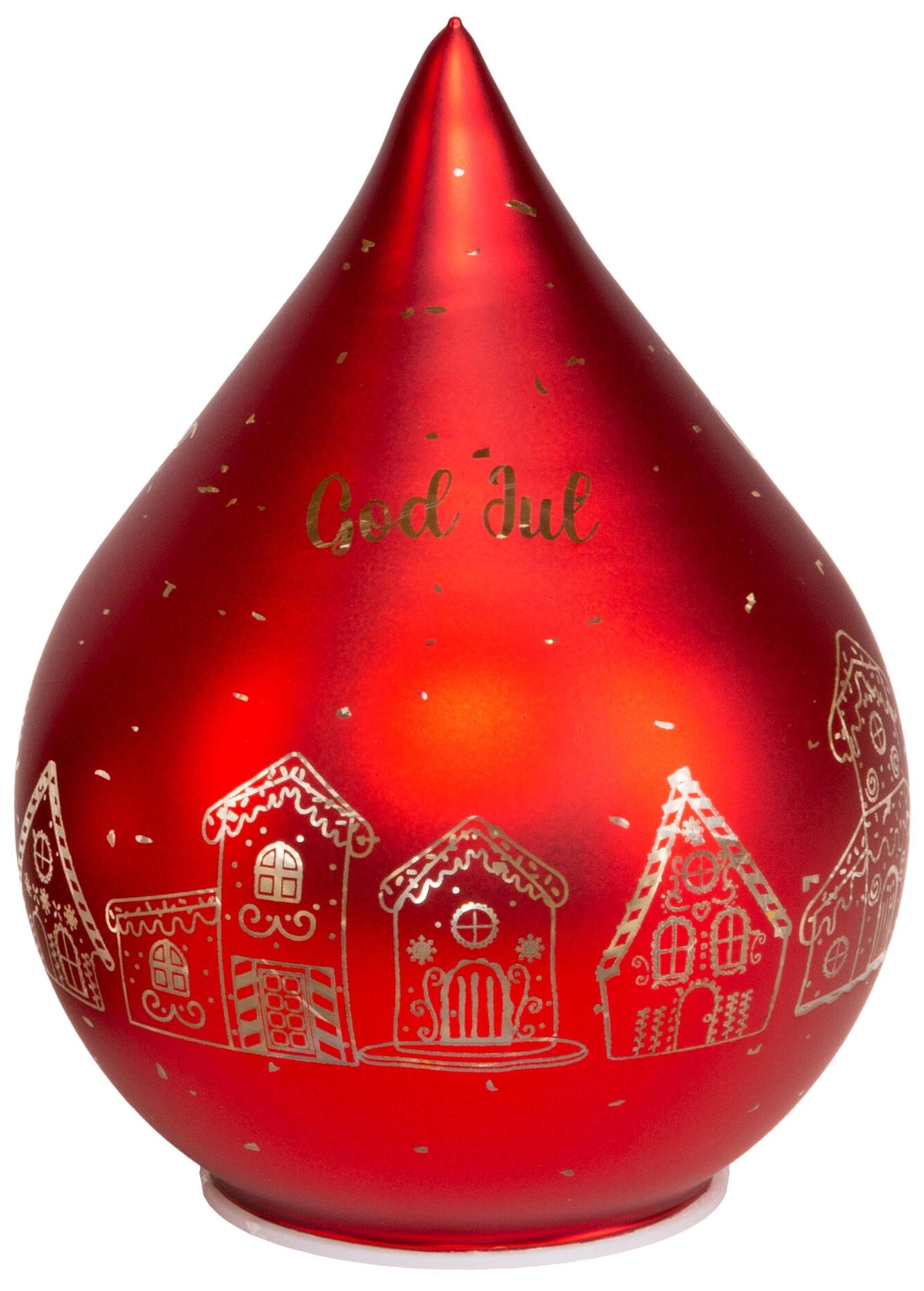LED Lantern Gingerbread Village Red 16 cm