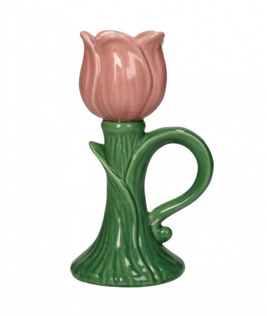 Lysestake rosa tulipan 14 cm