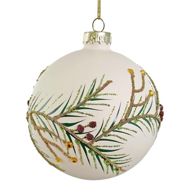 Christmas ornament cream branch 8 cm