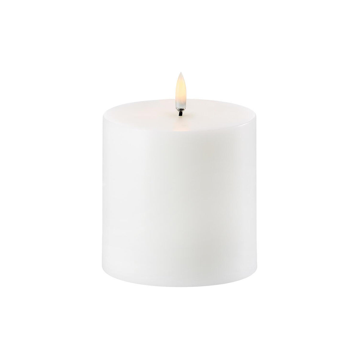 LED pillar candle Nordic White 10x10 cm