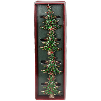 Christmas tree napkin ring green S/4