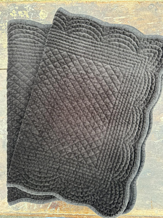 Spisebrikke velour Black 35x50 cm