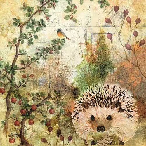 Napkin lunch Autumn hedgehog