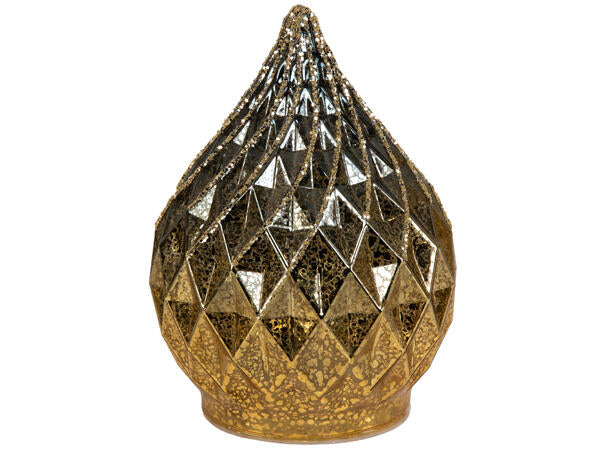 Lyslykt LED gull dråpe 15 cm