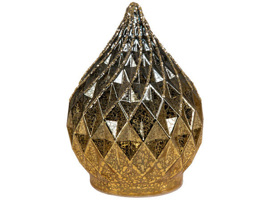 Lyslykt LED gull dråpe 15 cm