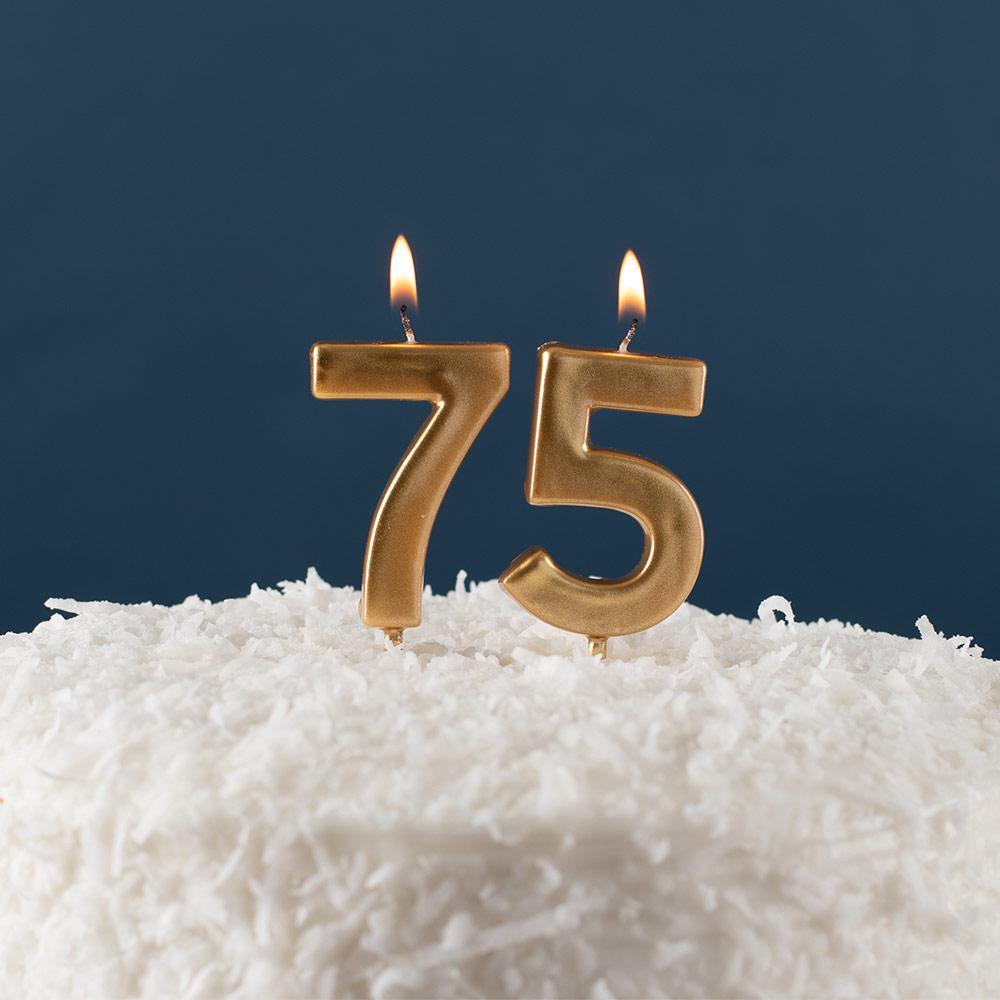 Cake candle number gold 9