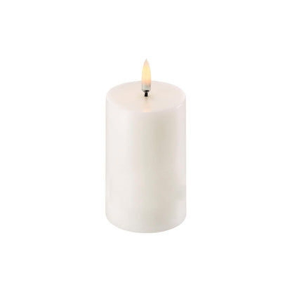 LED pillar candle Nordic White 5x7.5 cm