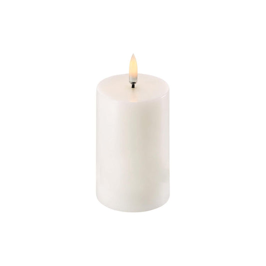 LED pillar candle Nordic White 5x7.5 cm