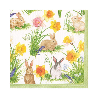 Serviett lunch bunnies and daffodils
